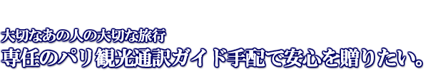 専任のパリ観光通訳ガイドで安心を贈りたい。