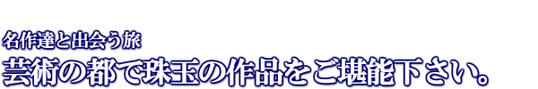 芸術の都パリで珠玉の作品をお楽しみください。